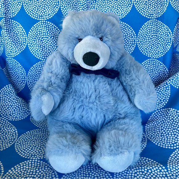 Large Baby Size Big Blue Bear Plushie Stuffed Animal - Picture 12 of 13